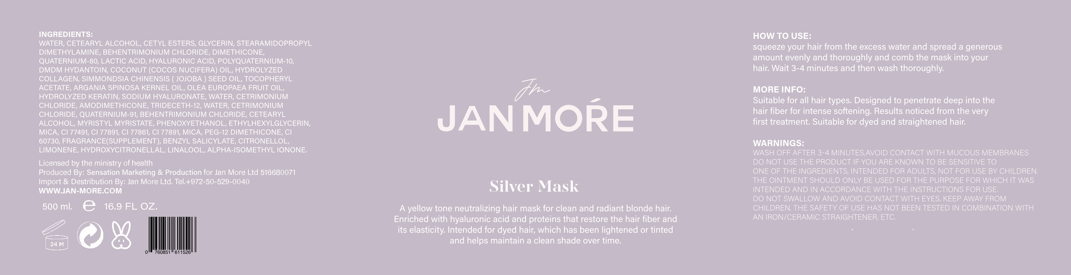 Product label - Silver mask